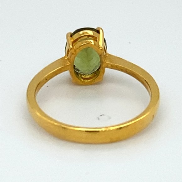 Green Tourmaline 1.70ct Solid 22K Yellow Gold Ring - Picture 6 of 8
